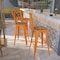 Flash Furniture Orange Metal Barstool with Back and Wood Seat, 30" High, PK4 4-CH-31320-30GB-OR-WD-GG - alternate 1